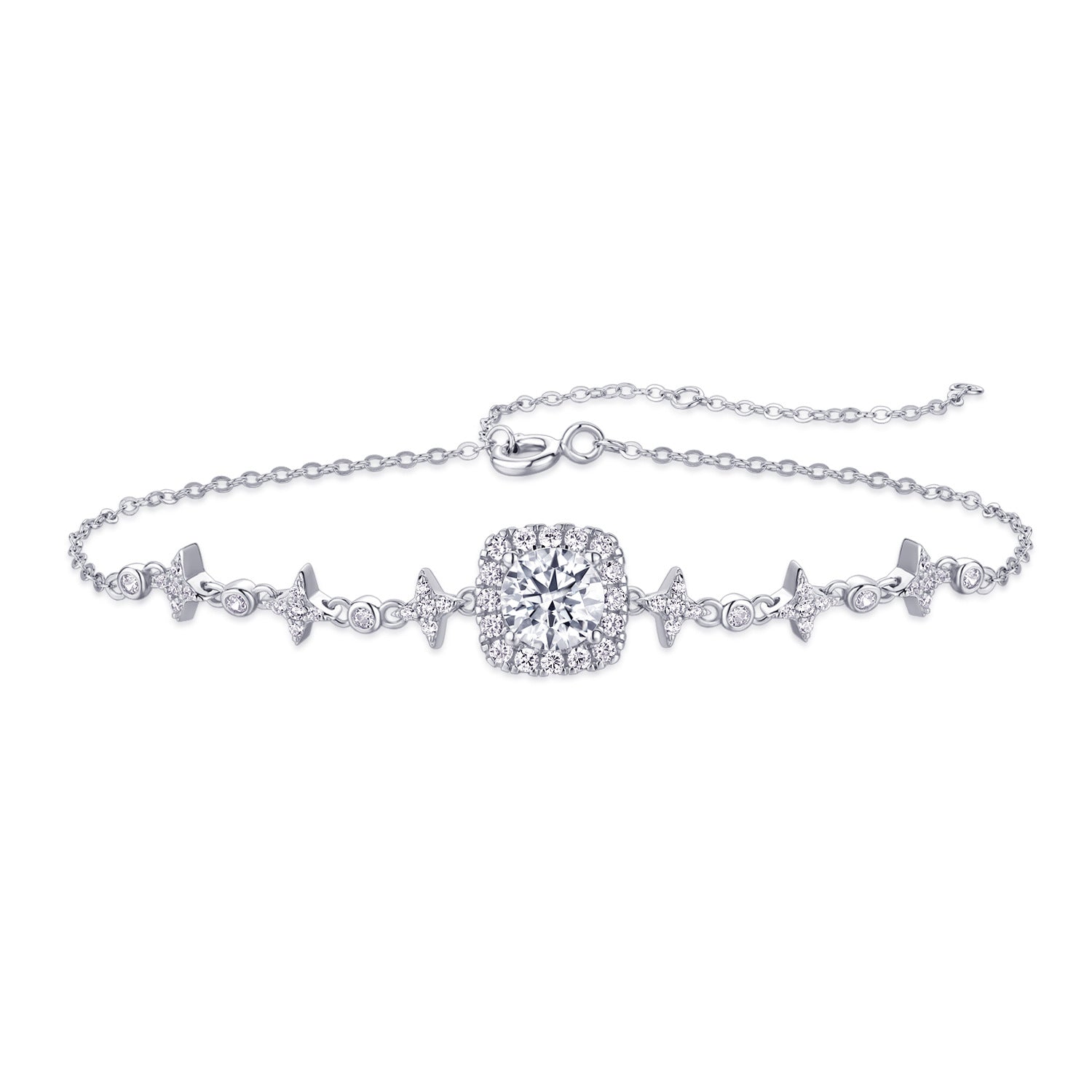 925 pure silver sapphire diamond ladies' bracelet - luxury and exclusive small-sized bracelet