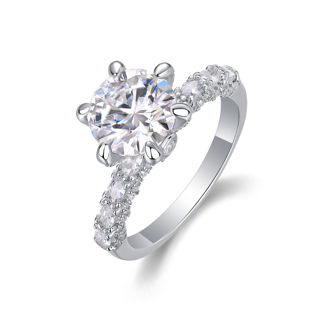 Classic six-prong ring, fashionable women's ring