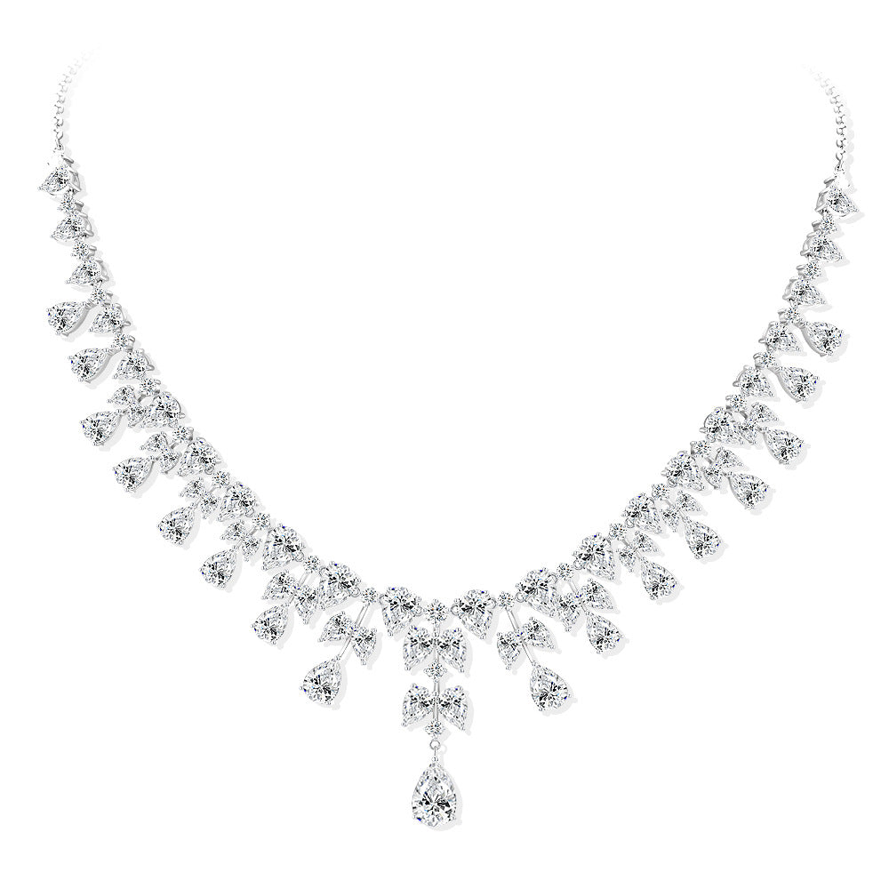 925 silver white teardrop-shaped 7*11 luxury fashionable banquet necklace 2ct high-carat diamond necklace for women