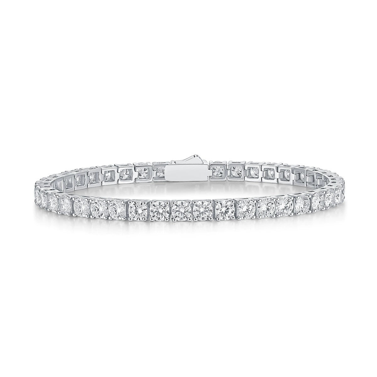 925 silver 3mm sapphire tennis bracelet for women. New style silver-gilded bracelet for men and women.