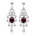 Fashion jewelry - 3-carat cultivated red gemstone oval-shaped earrings with 8*10 dimensions - vintage earrings and jewelry pieces
