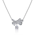 Brogue Knot Series 925 Sterling Silver Pendant 1.5ct Drop 7*10 Fashion Women's Necklace