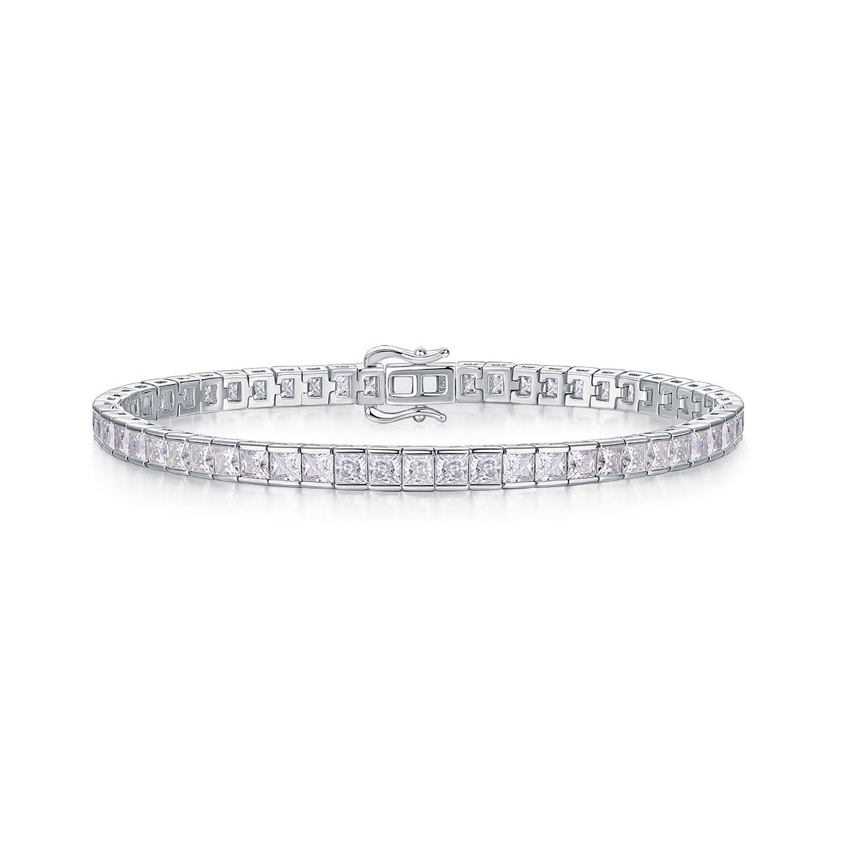 925 silver morganite bracelet - fashionable princess-shaped morganite ladies' bracelet