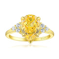 High-carbon water drop-shaped gemstone diamond ring, colored gemstone, ladies' S925 sterling silver ring, no color fading, light luxury, unique.