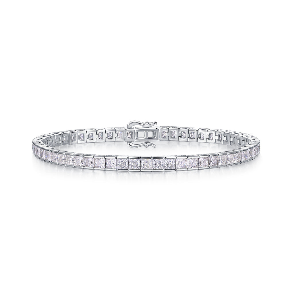 925 silver morganite bracelet - fashionable princess-shaped morganite ladies' bracelet