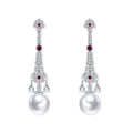 925 sterling silver 10mm round pearl earrings - high-end luxurious women's earrings