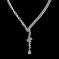 Necklace for women, 925 pure silver, 4.5 carats, pear-shaped ice flower cut, 8*12, luxurious and high-end evening wear accessory