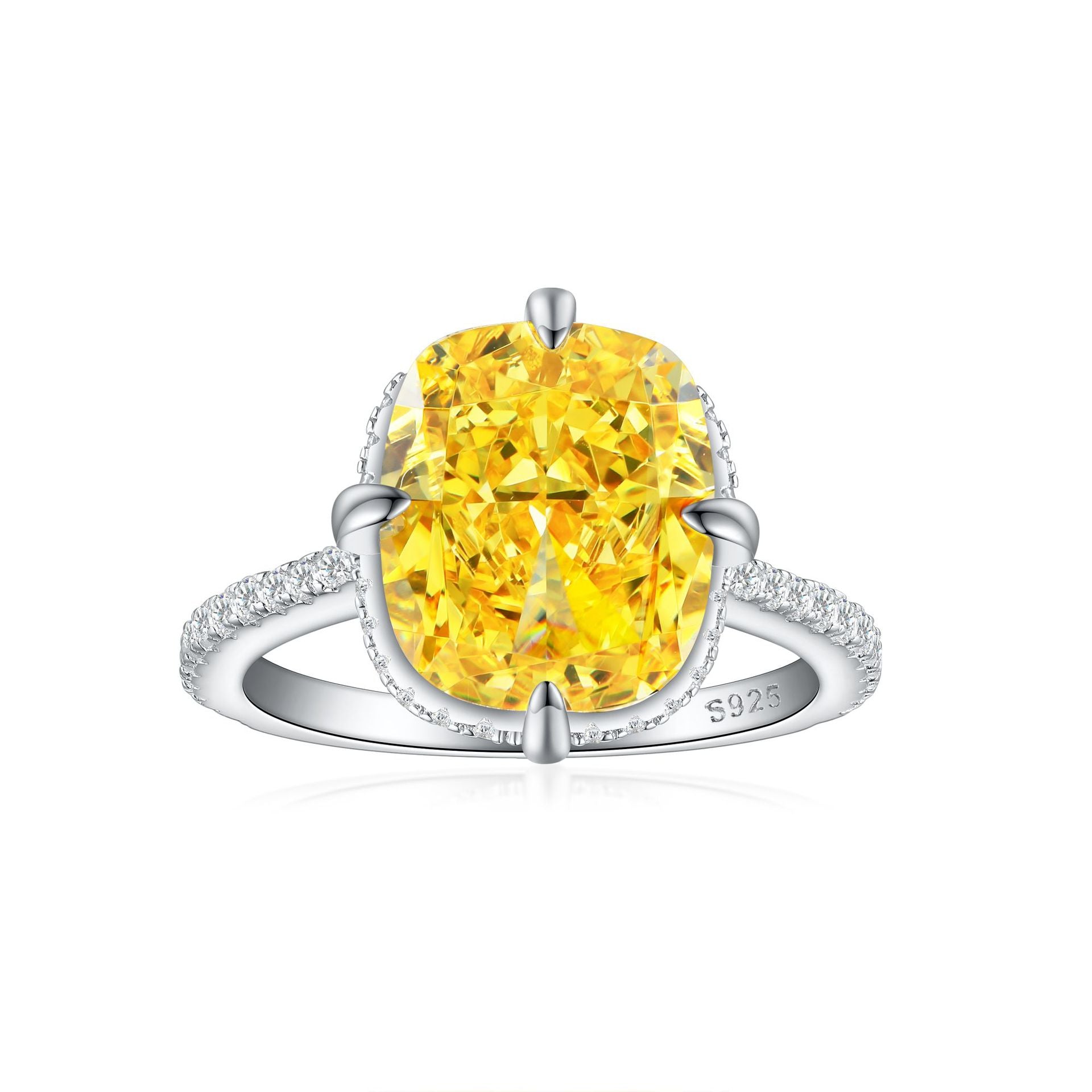 High-carat diamond ring, pigeon egg-shaped, oval colored gemstone, baby stone ring for women, light luxury S925 pure silver
