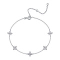 925 silver morganite diamond bracelet - four-leaf clover style - fashionable women's bracelet