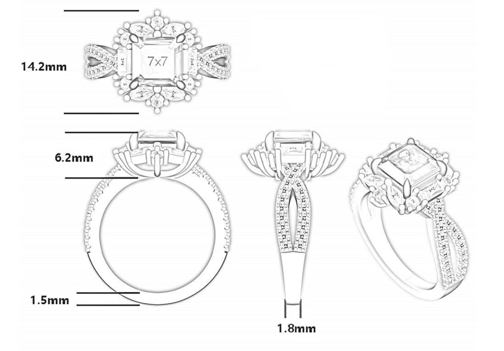 New S925 pure silver flower-shaped high-carat diamond emerald gemstone ring for women, oval-shaped precious stones