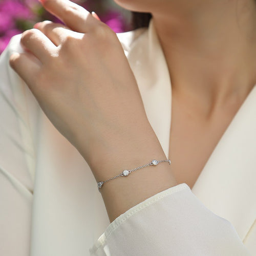 925 silver morganite bracelet - bubble-shaped round stones - fashionable bracelet