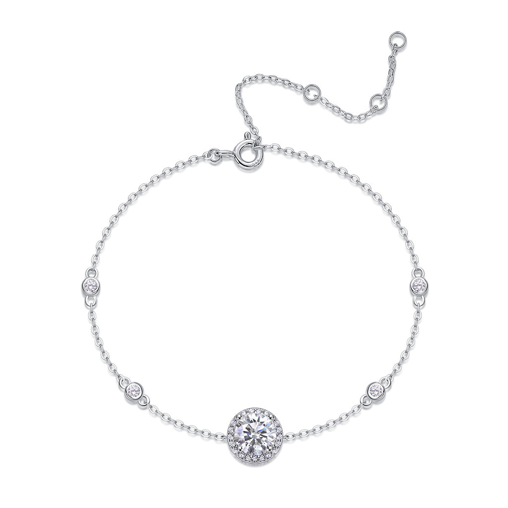 925 pure silver sapphire diamond ladies' bracelet