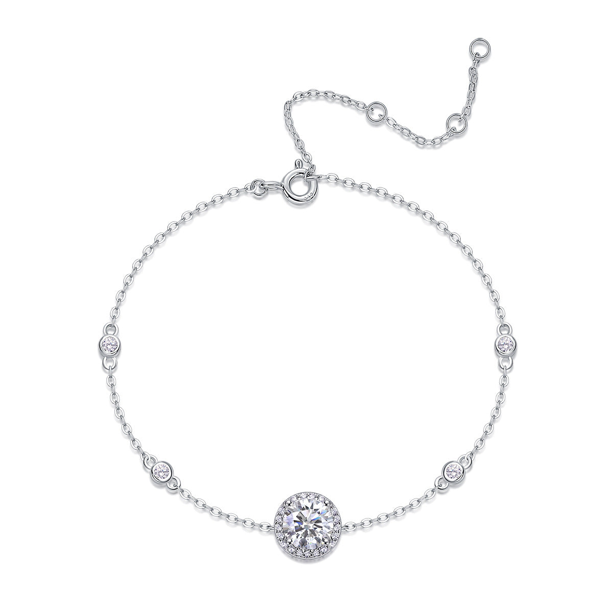 925 pure silver sapphire diamond ladies' bracelet