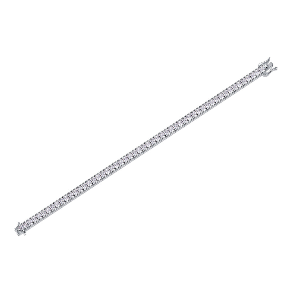 925 silver morganite bracelet - fashionable princess-shaped morganite ladies' bracelet