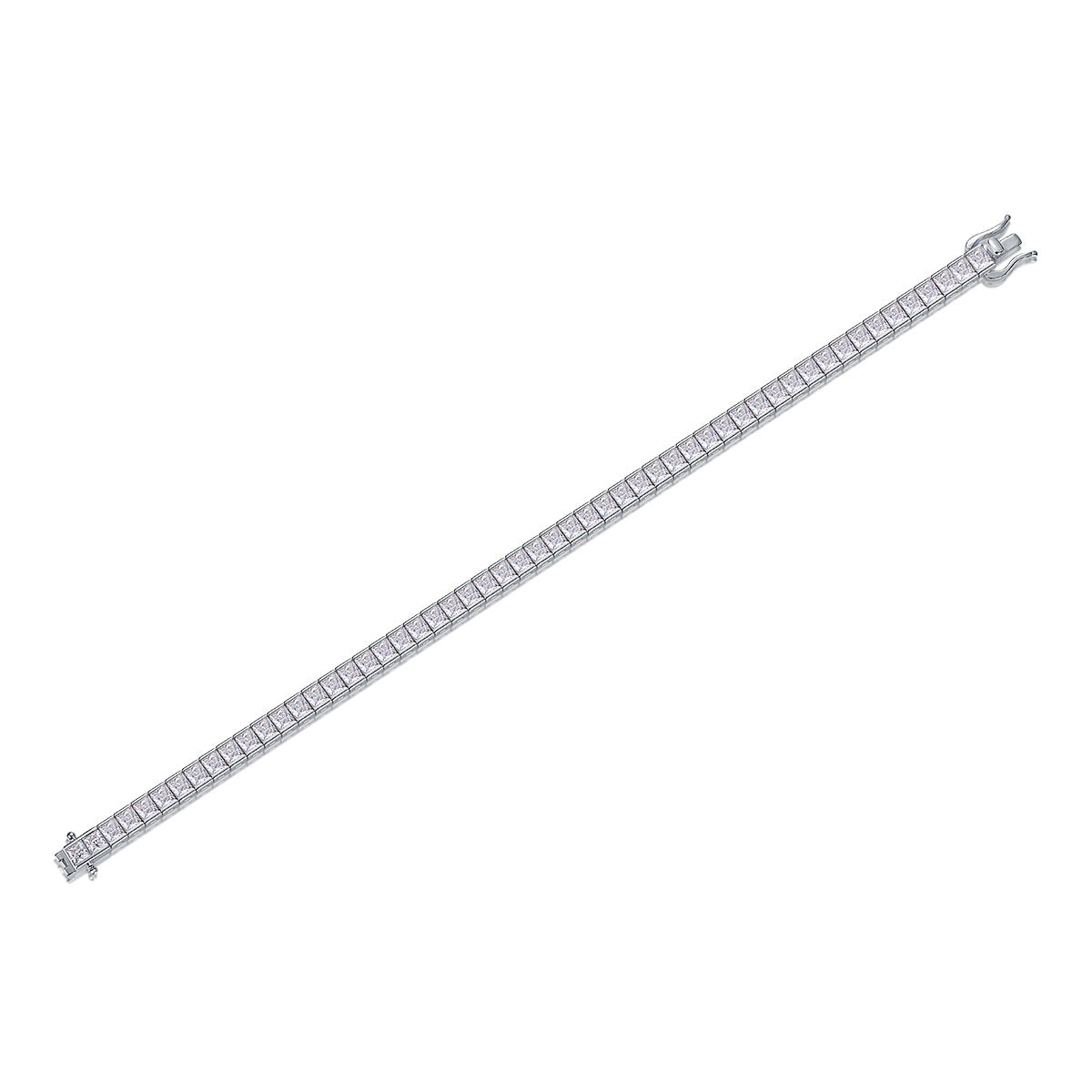 925 silver morganite bracelet - fashionable princess-shaped morganite ladies' bracelet
