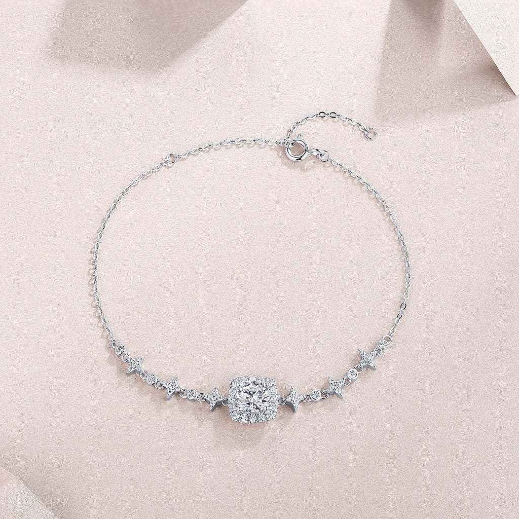 925 pure silver sapphire diamond ladies' bracelet - luxury and exclusive small-sized bracelet