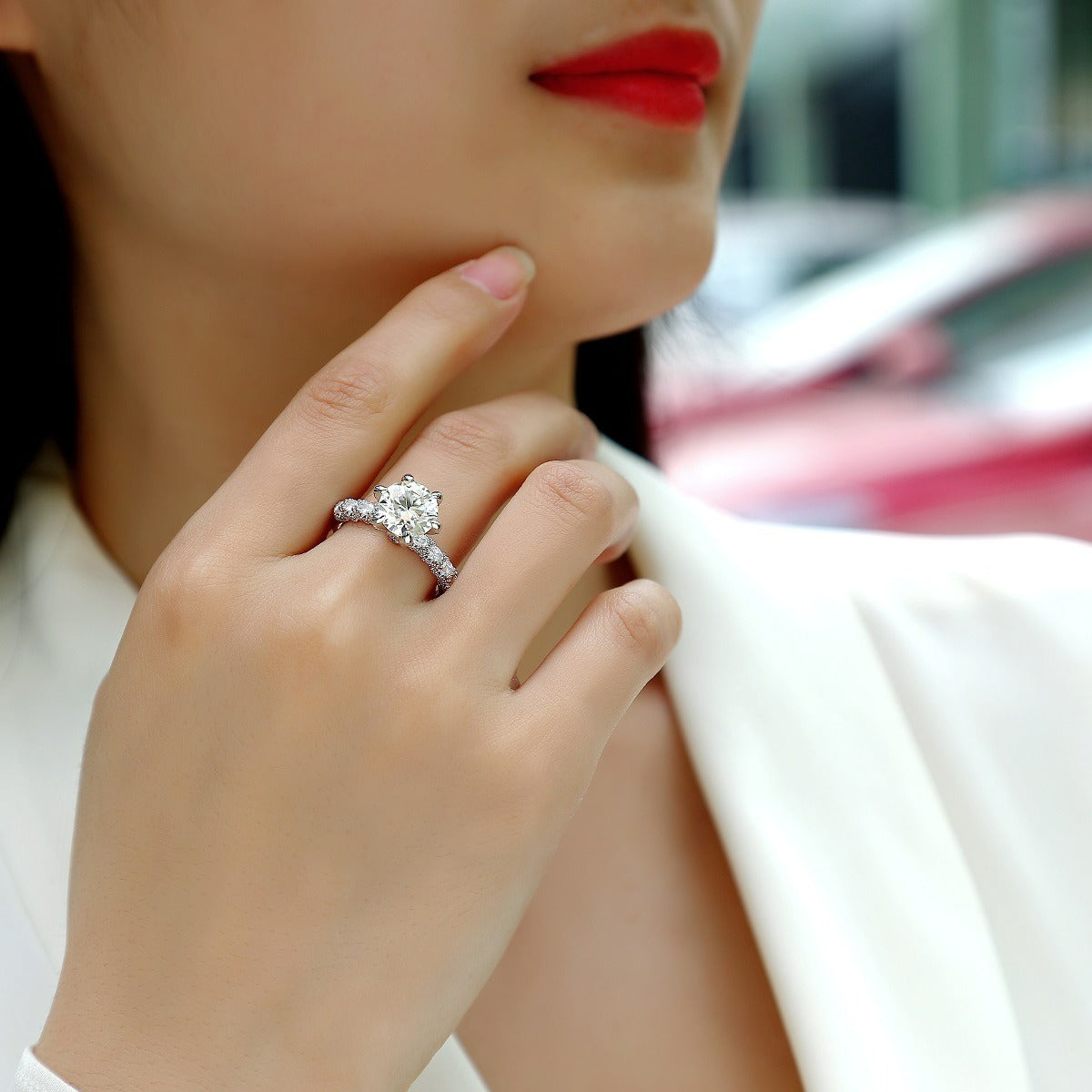 Classic six-prong ring, fashionable women's ring