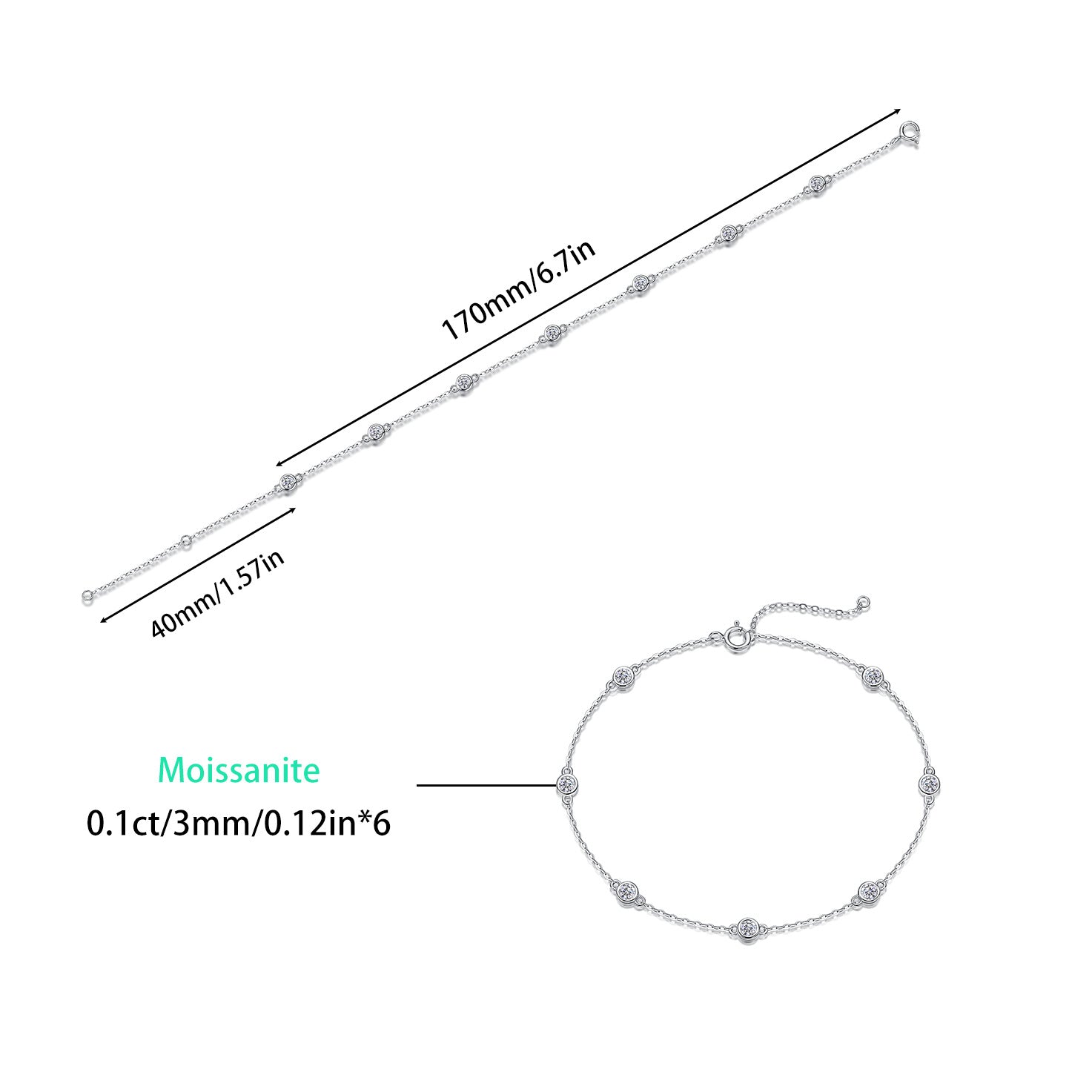 925 silver morganite bracelet - bubble-shaped round stones - fashionable bracelet