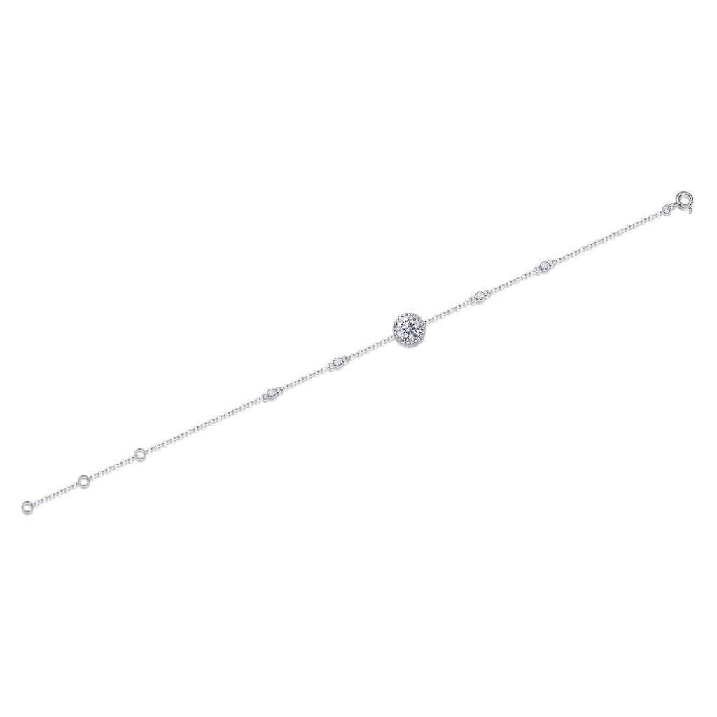 925 pure silver sapphire diamond ladies' bracelet