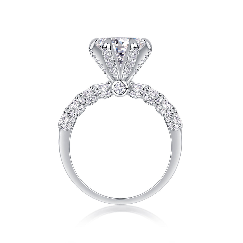 Classic six-prong ring, fashionable women's ring